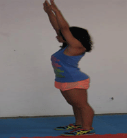 single leg squat with shoulder reach-up